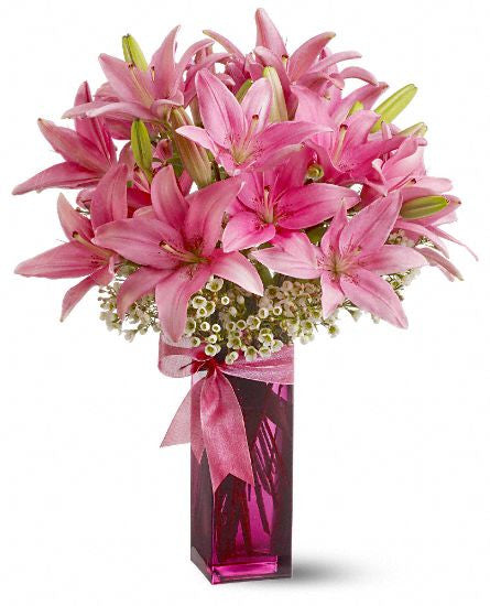 EFM108 Pretty Pink Lilies - Euro Flowers Mississauga ON