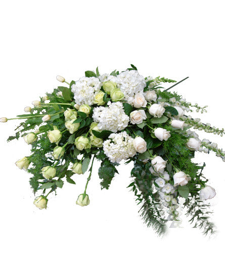 EF107 - White Casket Spray - Euro Flowers Mississauga ON