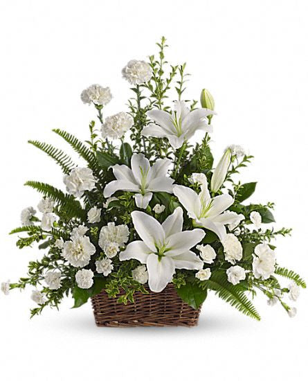 EF109 Peaceful White Lilies - Euro Flowers Mississauga ON