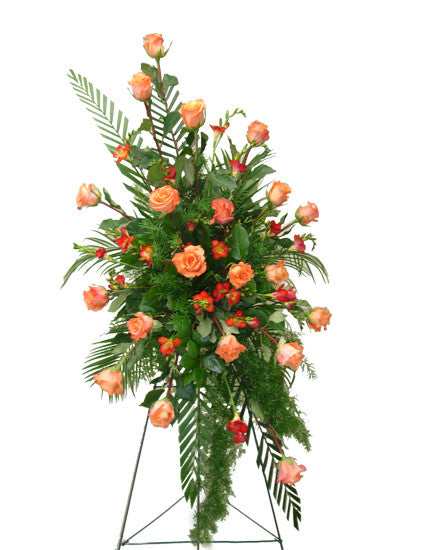 EF141 - Peach Standing Spray - Euro Flowers Mississauga ON