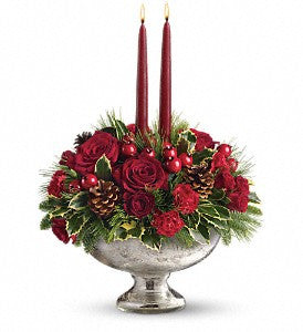 EFX106 Mercury Glass Bowl Bouquet - Euro Flowers Mississauga ON